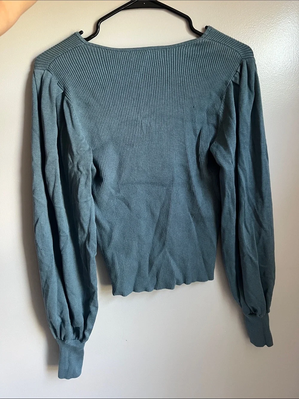 Ralph Lauren Teal Ribbed V-Neck Top